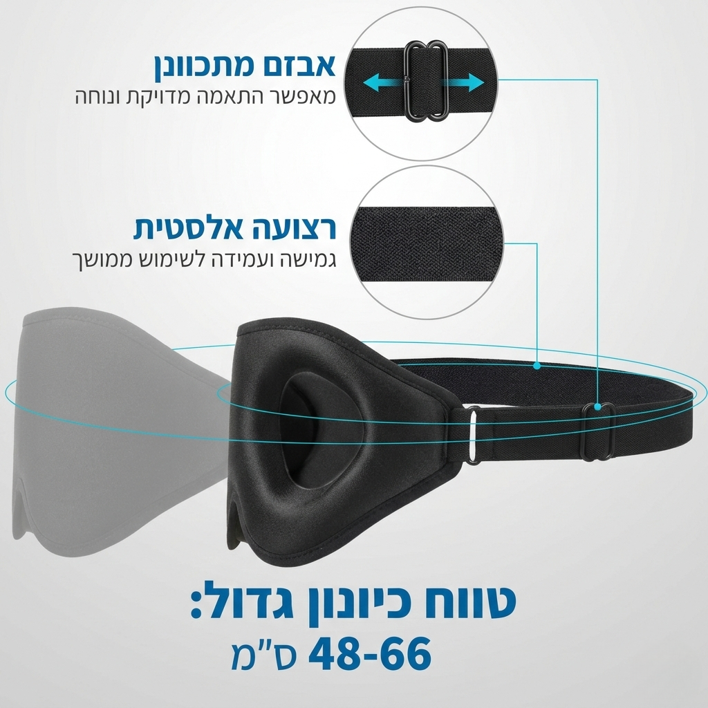 מסכת שינה רצועה מתכווננת